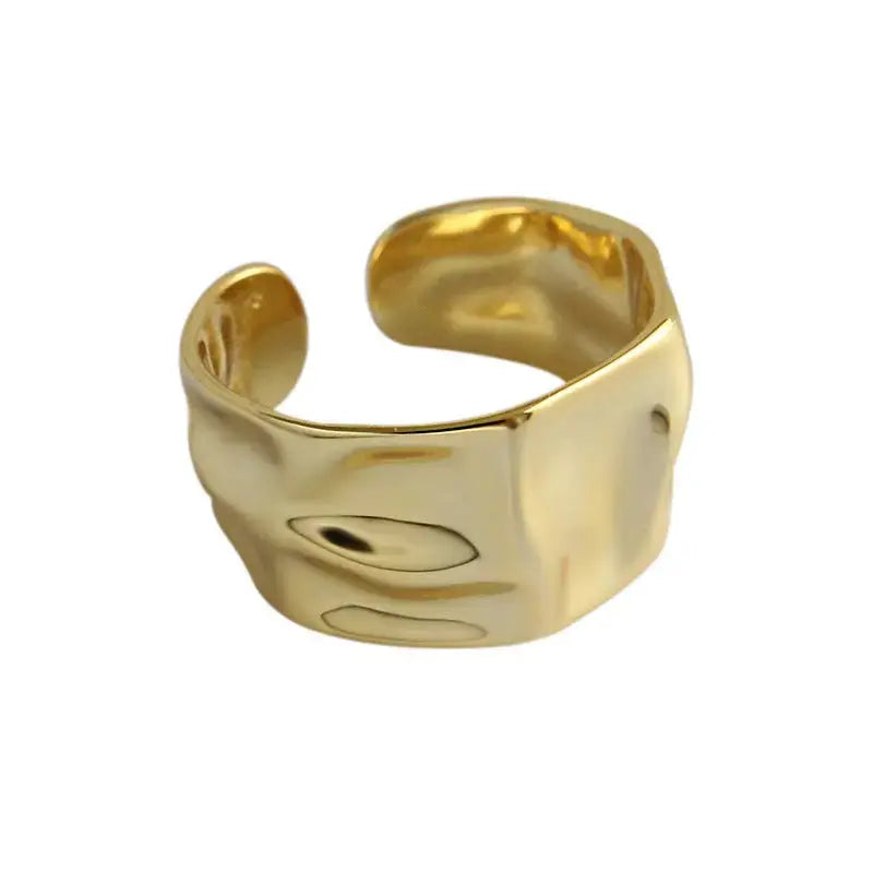 Lovcia Simple Irregular Concavo Convex 925 Sterling Silver Adjustable Ring-Rings-Silver-Silver