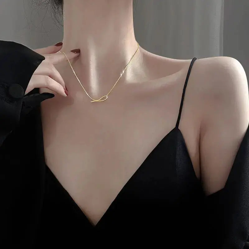 LOVCIA Simple Irregular Geometry 925 Sterling Silver Necklace