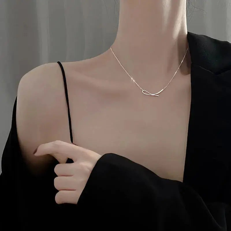 LOVCIA Simple Irregular Geometry 925 Sterling Silver Necklace