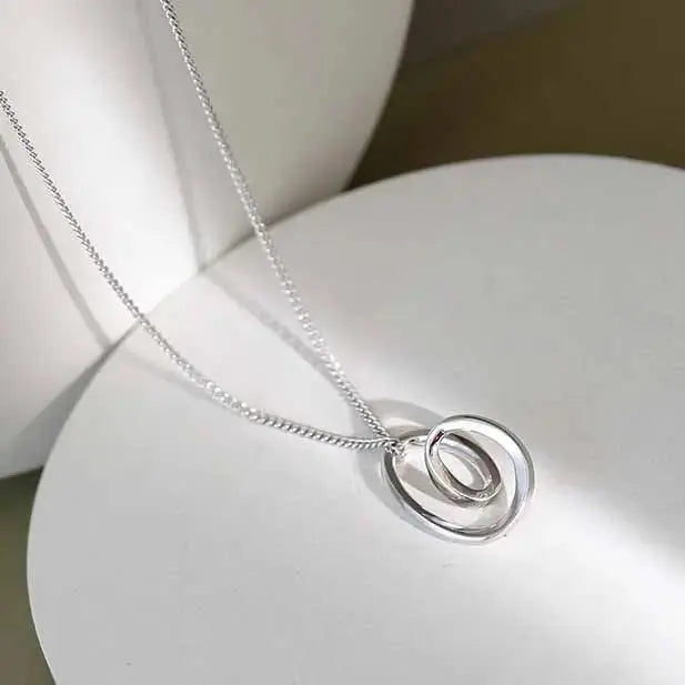 Lovcia Simple Irregular Hollow Heart 925 Sterling Silver Necklace-Necklaces-Silver-Silver