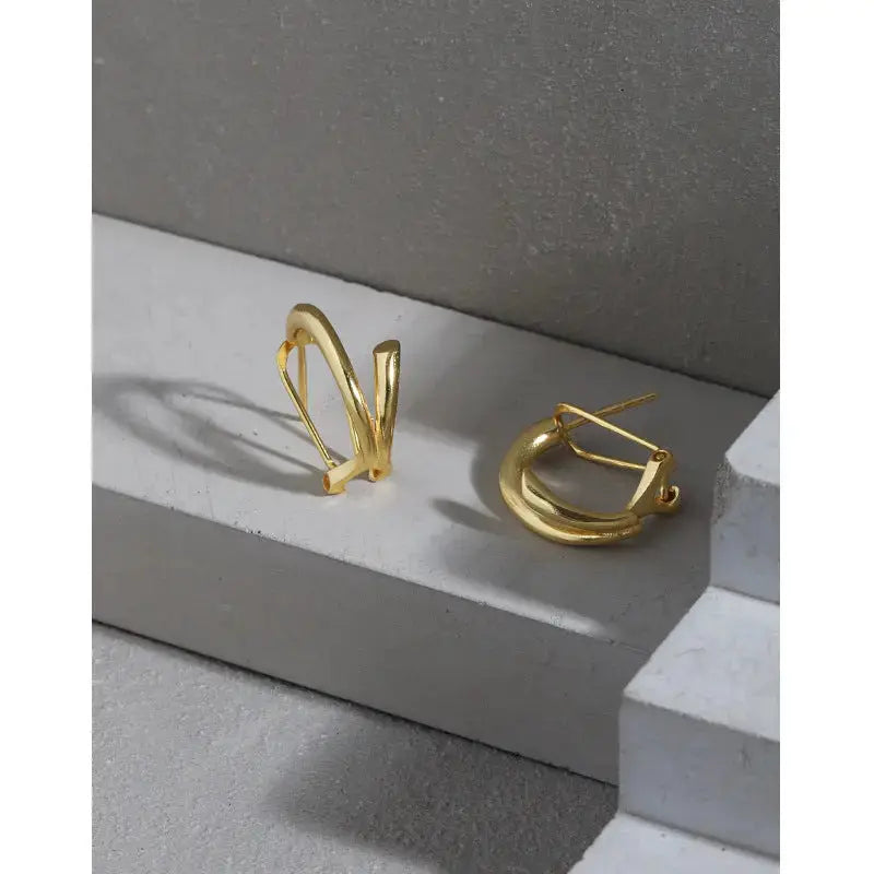 Lovcia Simple Lines Circle Students 925 Sterling Silver Hoop Earrings-Earrings-Rhodium-Rhodium