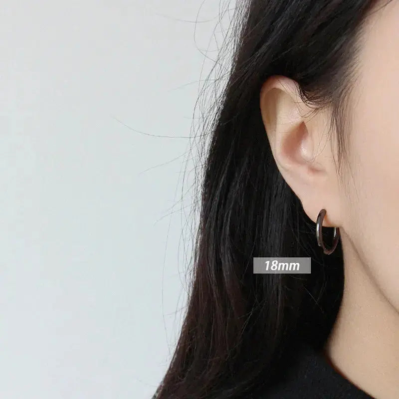 Lovcia Simple Minimalist Tiny Circle 925 Sterling Silver Huggie Hoop Earrings-Earrings-Rhodium-11mm-Rhodium
