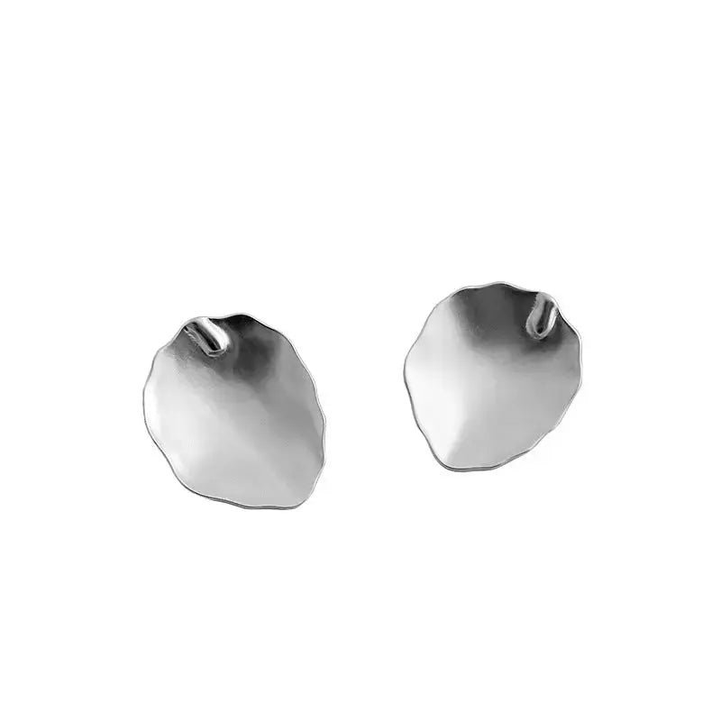 Lovcia Simple Oval Leaves 925 Sterling Silver Stud Earrings-Earrings-Rhodium-Rhodium