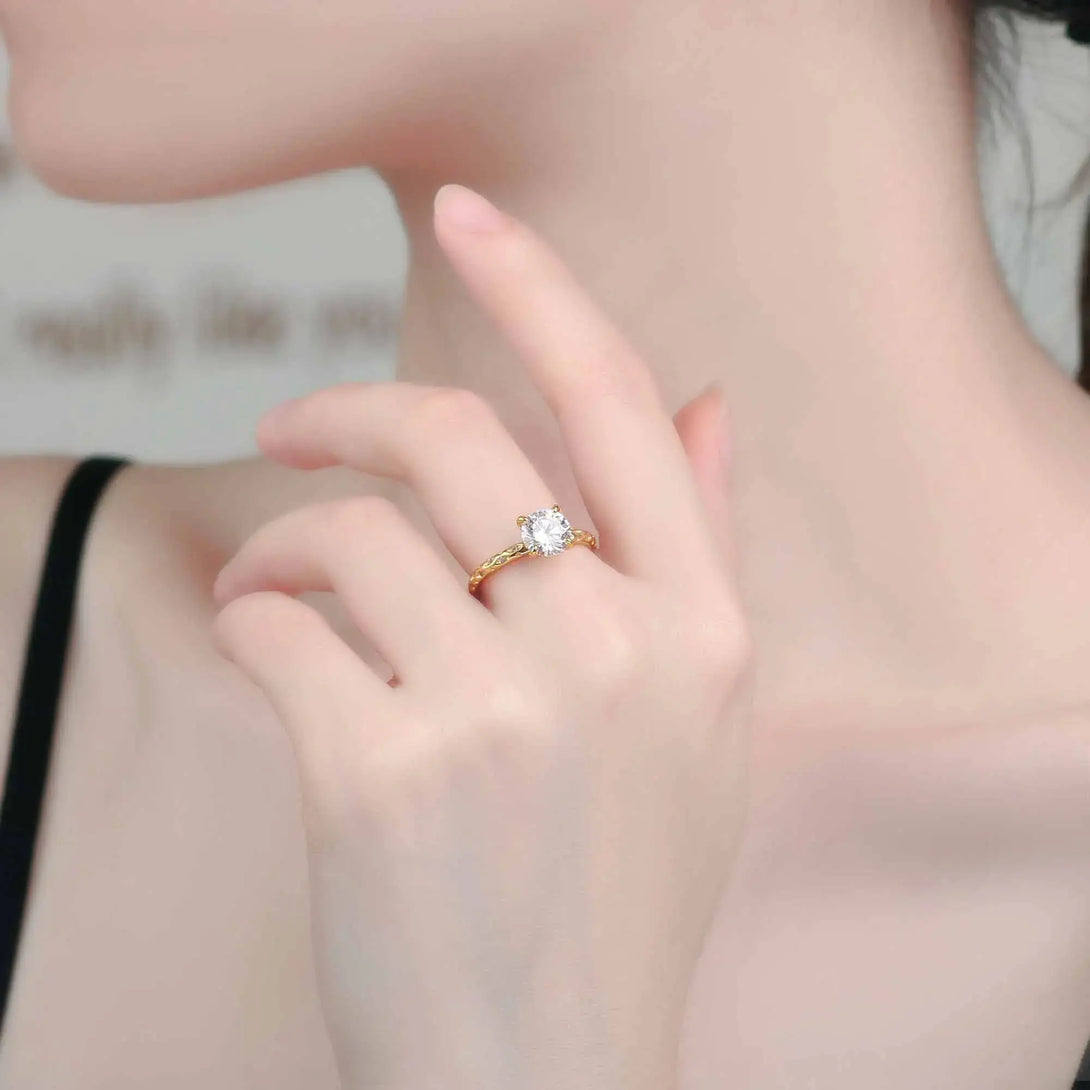 Lovcia Simple Round CZ 925 Sterling Silver Adjustable Statement Ring-Rings-Silver-Silver