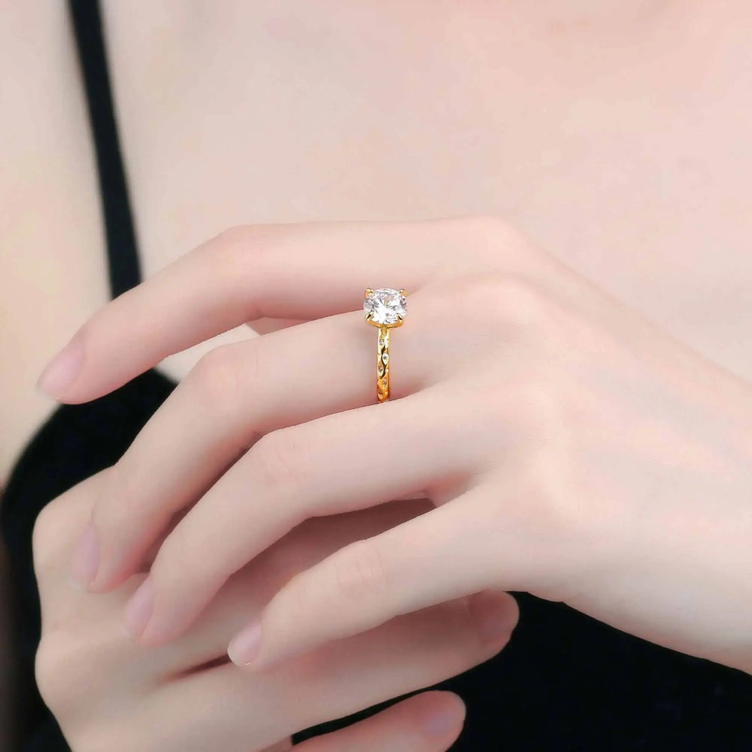 Lovcia Simple Round CZ 925 Sterling Silver Adjustable Statement Ring-Rings-Silver-Silver