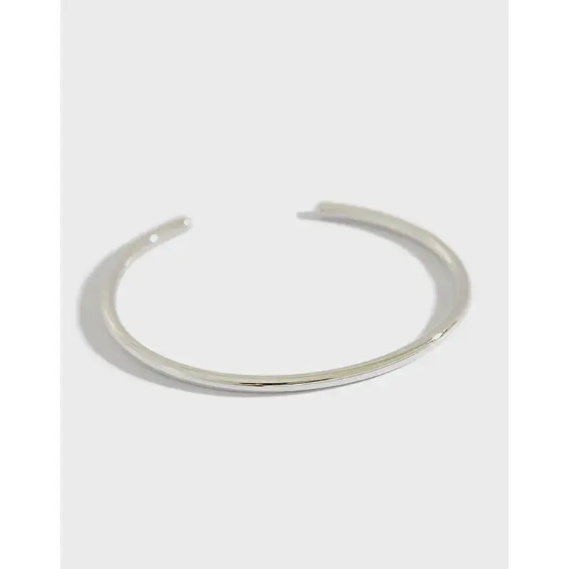 Lovcia Simple S990 Smooth Ring 925 Sterling Silver Open Bangle-Bracelets-S990 Bangle-S990 Bangle