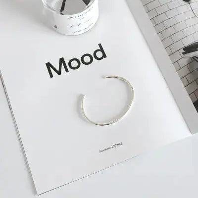 Lovcia Simple S990 Smooth Ring 925 Sterling Silver Open Bangle-Bracelets-S990 Bangle-S990 Bangle