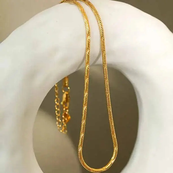 Lovcia Simple Snake Chain 925 Sterling Silver Necklace-Necklaces-Silver-Silver
