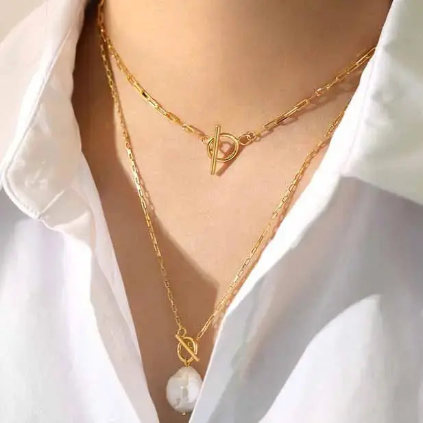 Lovcia Simple TO Shape Chian 925 Sterling Silver Choker Necklace-Necklaces-Silver-Silver