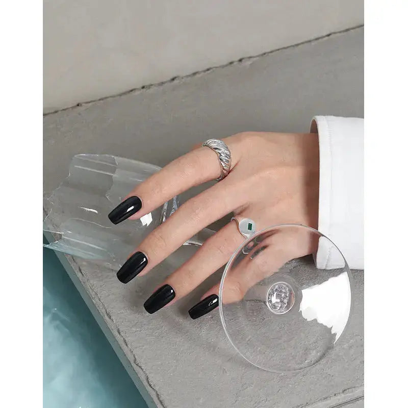Lovcia Simple Twisted Wide Office 925 Sterling Silver Adjustable Ring-Rings-Rhodium-Rhodium