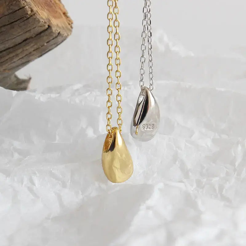 Lovcia Simple Water Drop Hot 925 Sterling Silver Necklace-Necklaces-Rhodium-Rhodium