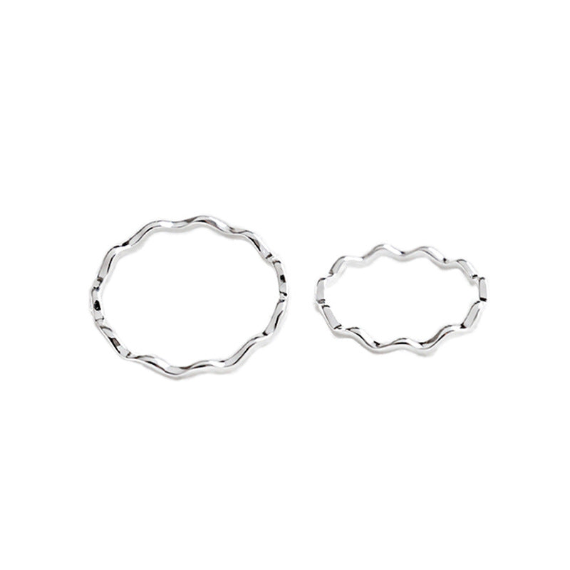 Lovcia Simple Wave Curves 925 Silver Ring 13.7mm to 17.9mm-Rings-US 10-US 10