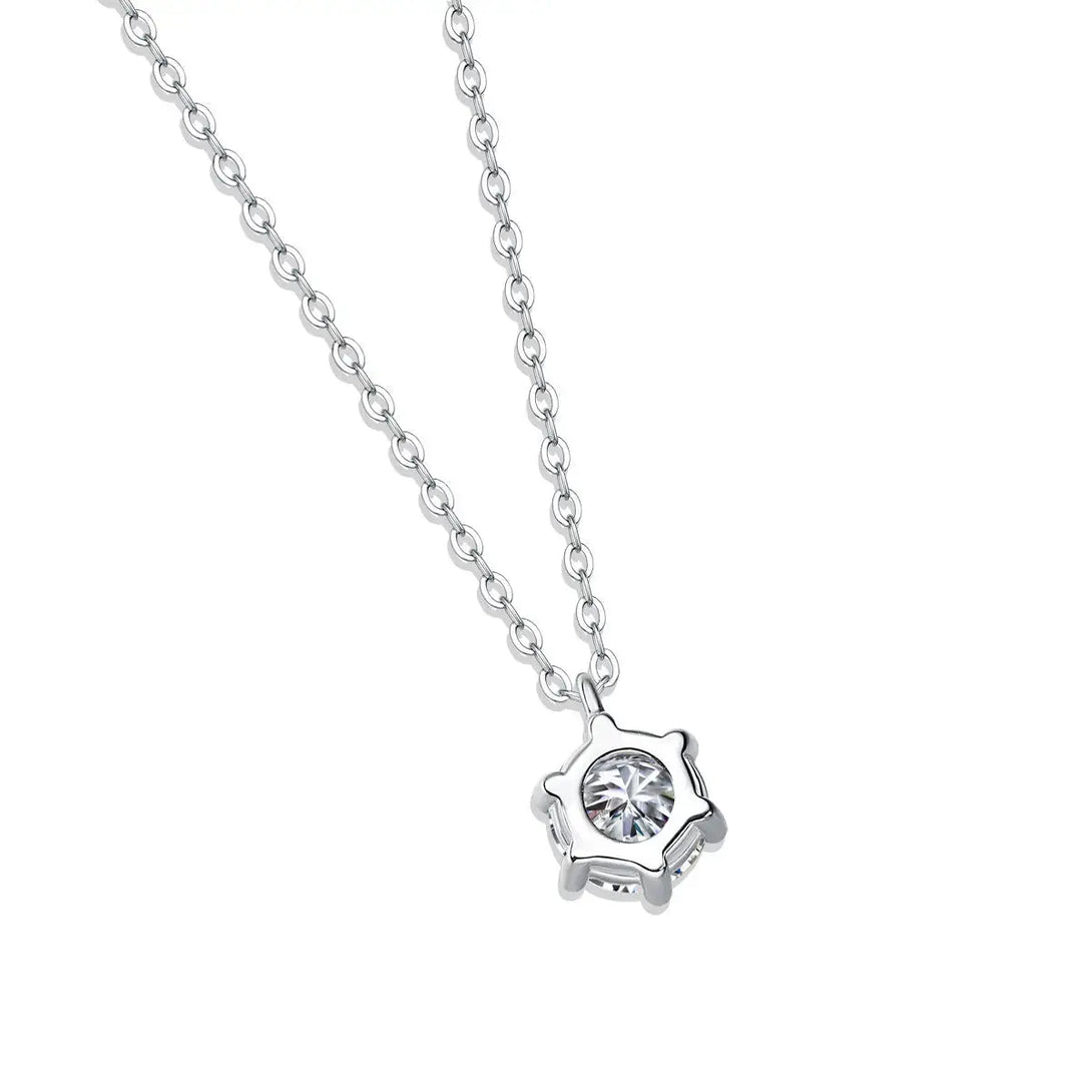 Lovcia Six Claw Moissanite CZ Necklace 925 Sterling Silver-Necklaces-1 ct ( Certificate Included )-1 ct ( Certificate Included )