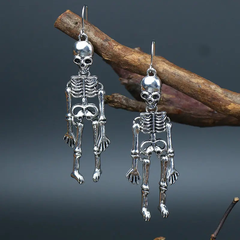 Lovcia Skeleton Alloy Earrings-Earrings-Black-One Size-Black