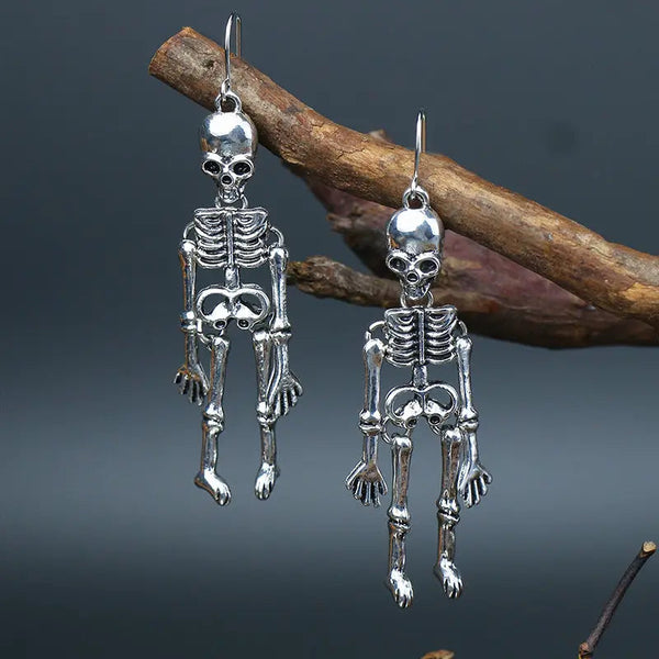 Lovcia Skeleton Alloy Earrings-Earrings-Black-One Size-Black