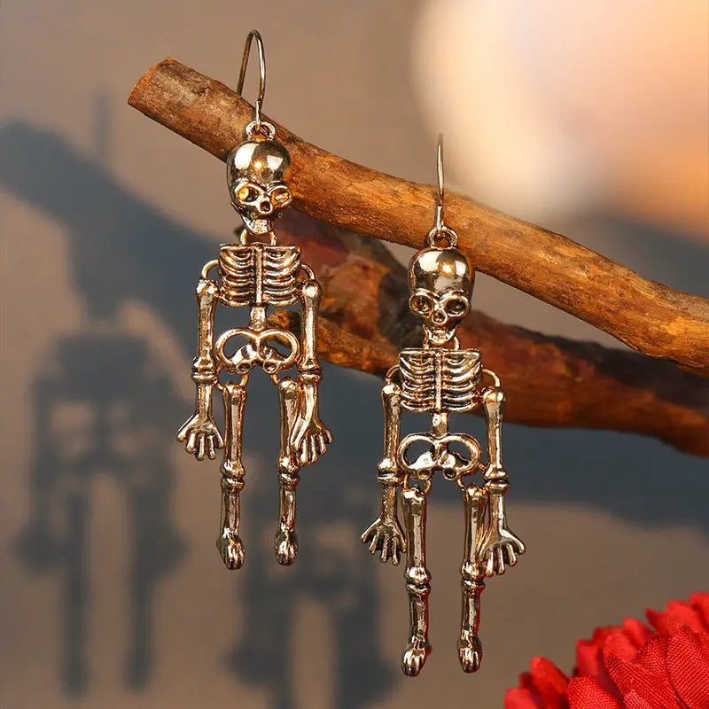 Lovcia Skeleton Alloy Earrings-Earrings-Black-One Size-Black