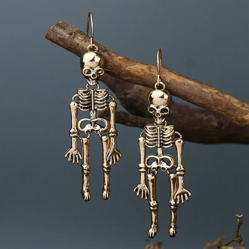 Lovcia Skeleton Alloy Earrings-Earrings-Black-One Size-Black