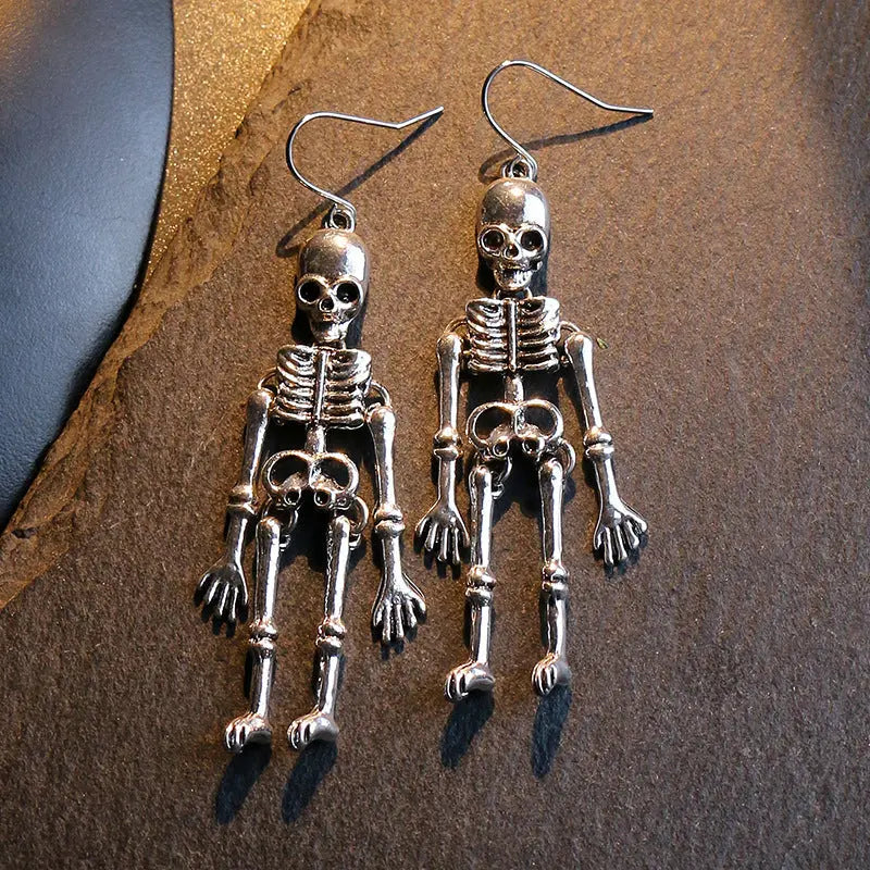 Lovcia Skeleton Alloy Earrings-Earrings-Black-One Size-Black