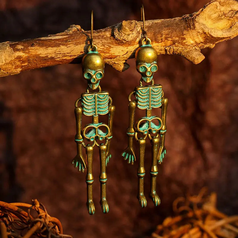 Lovcia Skeleton Alloy Earrings-Earrings-Black-One Size-Black