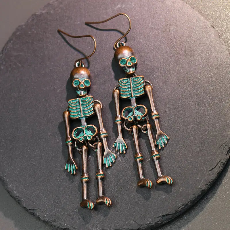 Lovcia Skeleton Alloy Earrings-Earrings-Black-One Size-Black