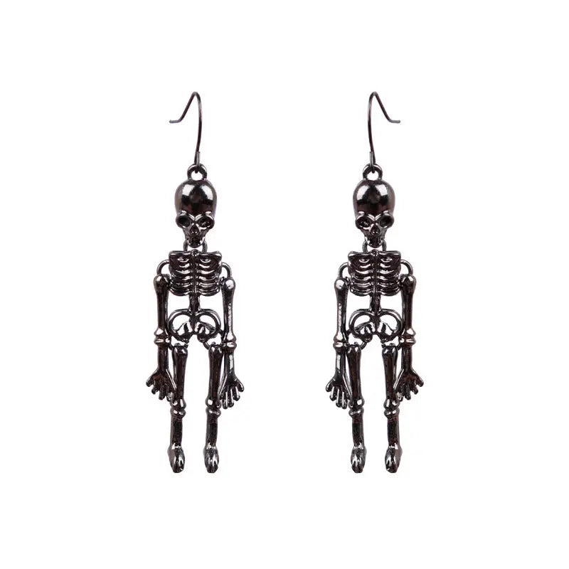 Lovcia Skeleton Alloy Earrings-Earrings-Black-One Size-Black