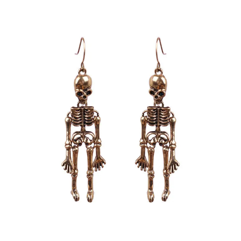 Lovcia Skeleton Alloy Earrings-Earrings-Gold-One Size-Gold