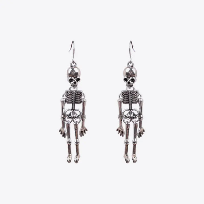 Lovcia Skeleton Alloy Earrings-Earrings-Silver-One Size-Silver