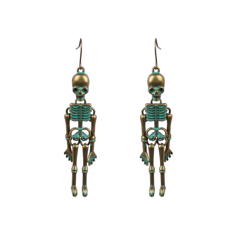 Lovcia Skeleton Alloy Earrings-Earrings-Turquoise-One Size-Turquoise
