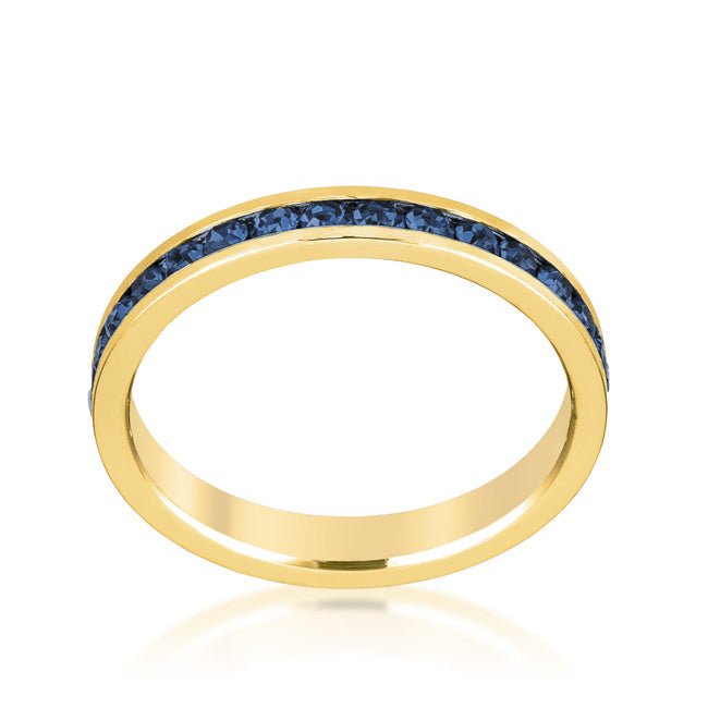 Lovcia Sleek Brilliance Blue Gold Eternity Ring-Rings-4-4