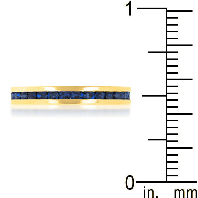 Lovcia Sleek Brilliance Blue Gold Eternity Ring-Rings-4-4