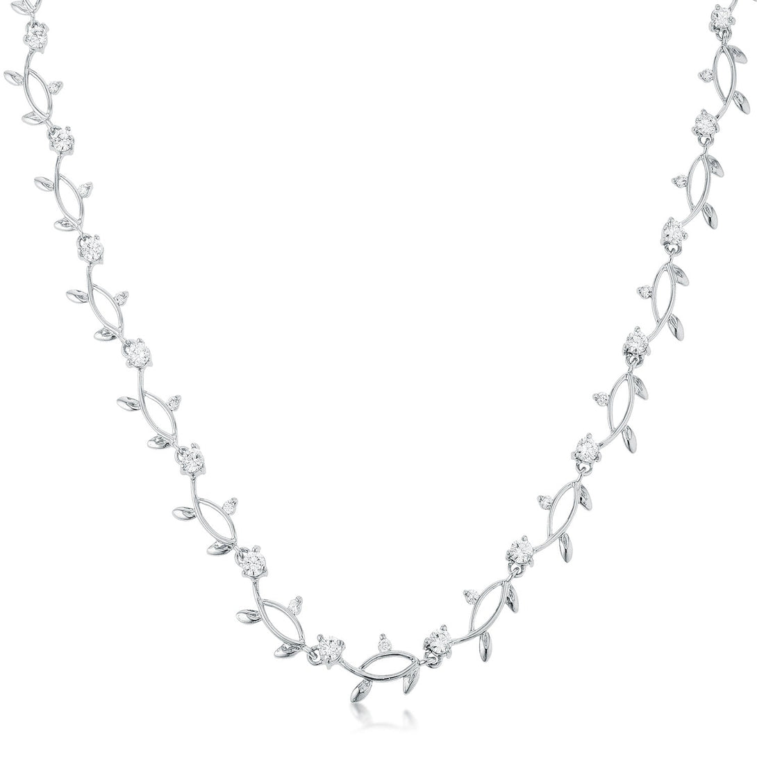 Lovcia Sleek Rhodium-Plated Vine Necklace-Necklaces-