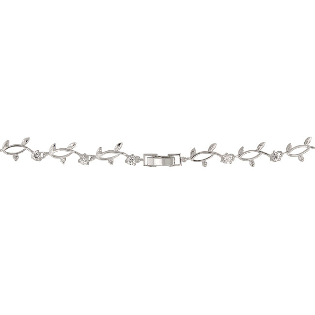 Lovcia Sleek Rhodium-Plated Vine Necklace-Necklaces-