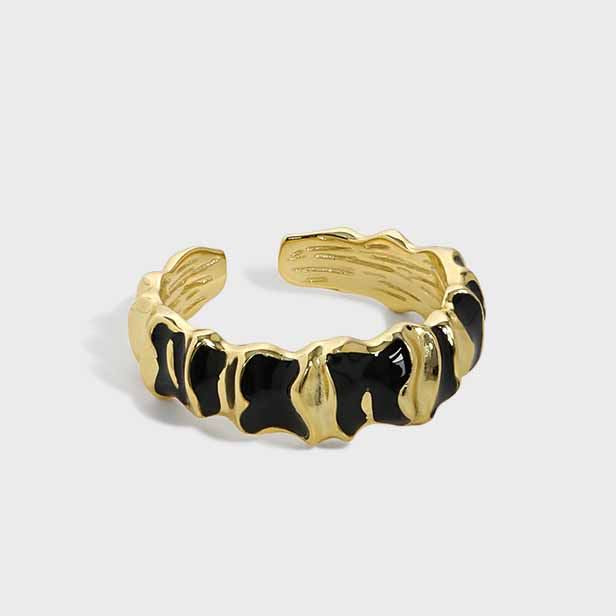 Lovcia Snakelike 925 Sterling Silver Adjustable Ring Gold-Rings-Yellow Gold-Yellow Gold