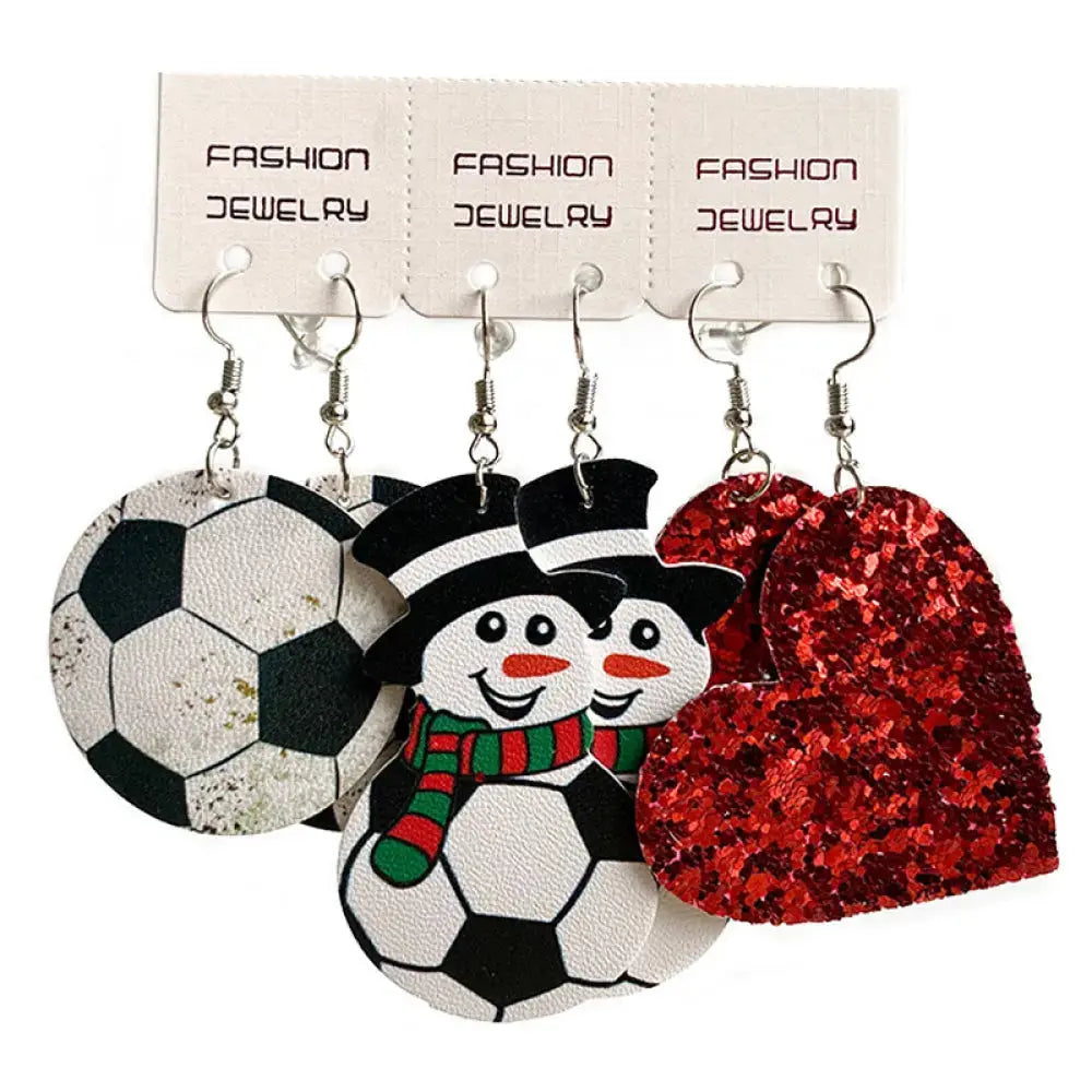 Lovcia Snowman, Ball, and Heart Earrings Set-Earrings-Style D-One Size-Style D