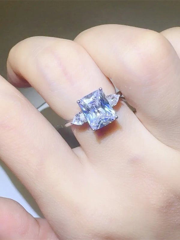 Lovcia Sovereign Light 3 Carat Moissanite 925 Sterling Silver Square Shape Ring for Women - Silver-5- - Buy latest trendy Rings for Women and Girls