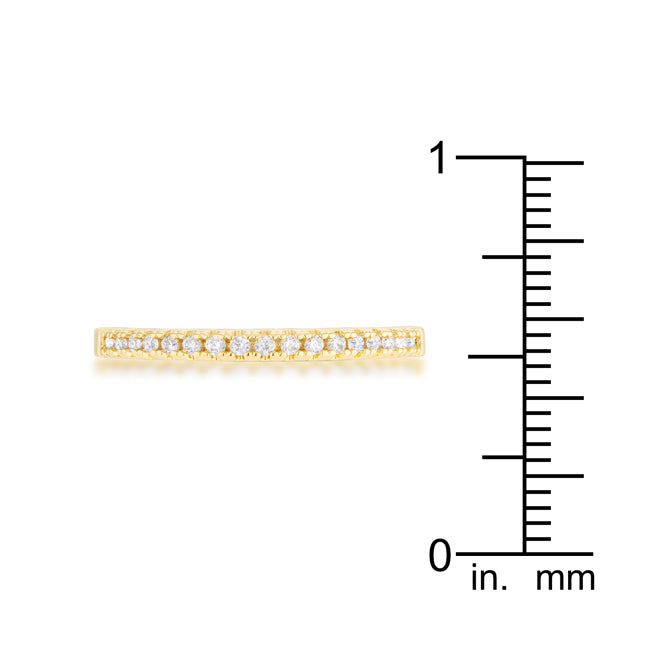 Lovcia Sparkling 0.11ct CZ 14k Gold Slimline Ring-Rings-5-5