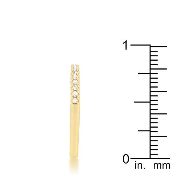 Lovcia Sparkling 0.11ct CZ 14k Gold Slimline Ring-Rings-5-5