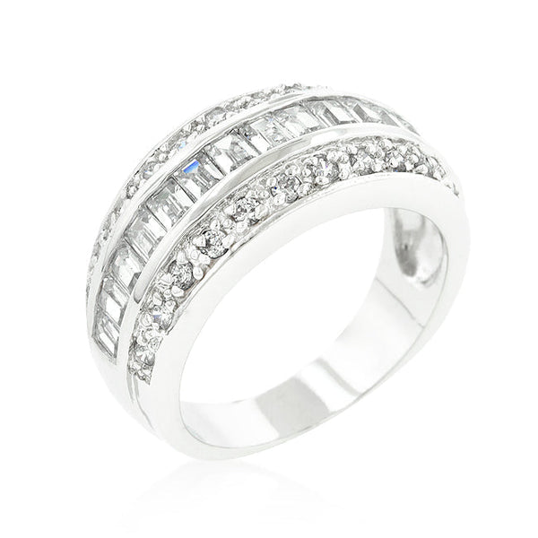 Lovcia Sparkling 3-Row CZ Channel Set Band-Rings-5-5