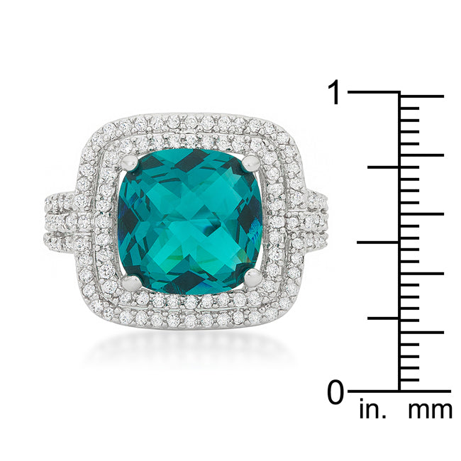 Lovcia Sparkling Aqua Bridal Cocktail Ring-Rings-5-5