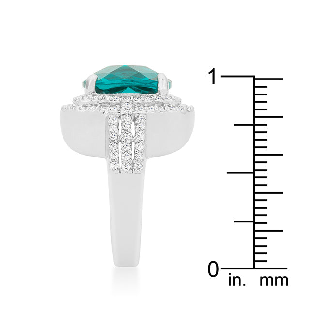 Lovcia Sparkling Aqua Bridal Cocktail Ring-Rings-5-5