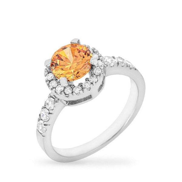 Lovcia Sparkling Champagne Zircon Crown Ring-Rings-5-5