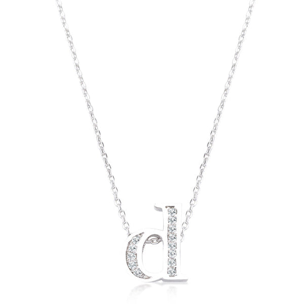 Lovcia Sparkling Cubic Zirconia D Letter Initial Necklace-Pendants-