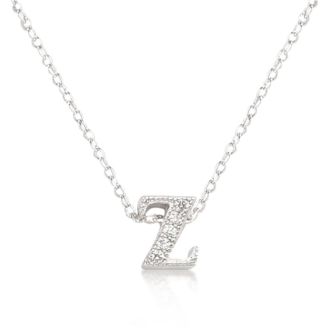 Lovcia Sparkling Cubic Zirconia Initial Z Necklace-Pendants-