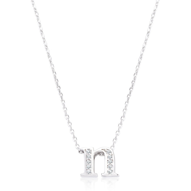 Lovcia Sparkling Cubic Zirconia N Letter Initial Necklace-Pendants-