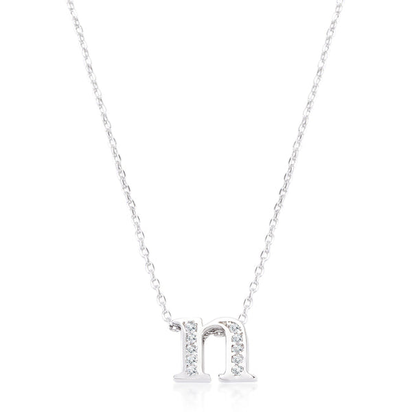 Lovcia Sparkling Cubic Zirconia N Letter Initial Necklace-Pendants-