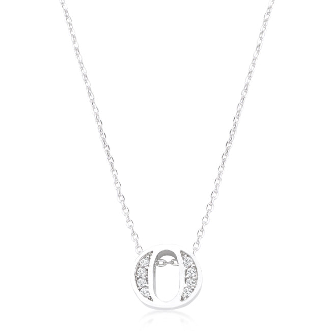 Lovcia Sparkling Cubic Zirconia O Letter Initial Necklace-Pendants-