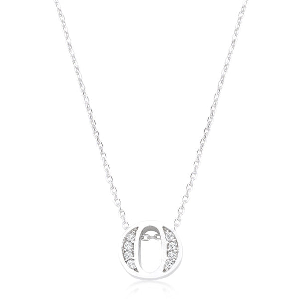 Lovcia Sparkling Cubic Zirconia O Letter Initial Necklace-Pendants-