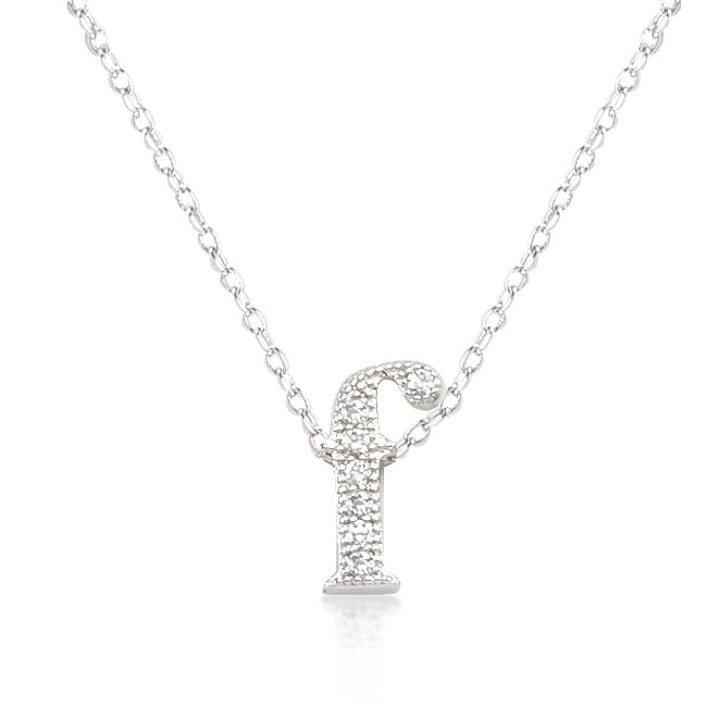 Lovcia Sparkling CZ Initial F Necklace-Pendants-