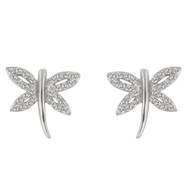 Lovcia Sparkling Dragonfly Cubic Zirconia Studs-Earrings-