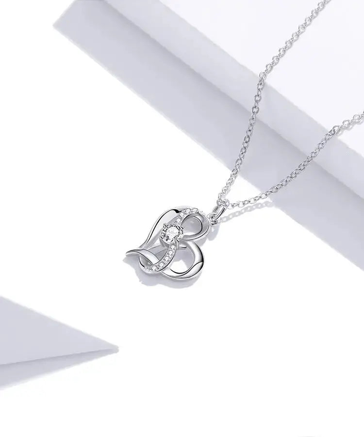 Lovcia Sparkling Heartbeat Hollow Inlaid Zircon Sterling Silver Necklace for Women-Necklaces-Silver-925 Silver-Silver